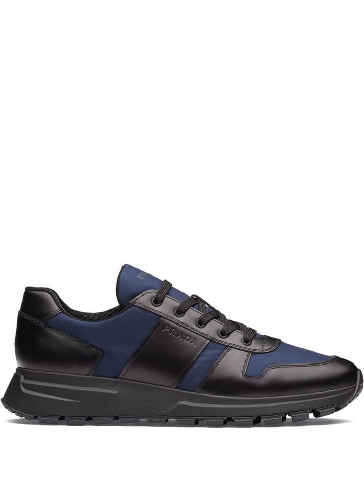 Prada Two-toned Low Top Sneakers - Black