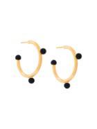 Marni Dot Embellished Hoop Earrings - Metallic