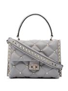 Valentino Grey Medium Candy Studded Leather Shoulder Bag