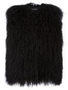 Yves Salomon Fuzzy Gilet, Women's, Size: 34, Black, Lamb Skin/lamb Fur