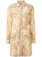 Coach Printed Shirt Dress, Women's, Size: 0, Nude/neutrals, Silk