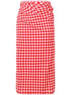 Comme Des Garçons Vintage Gingham Check Skirt - Red