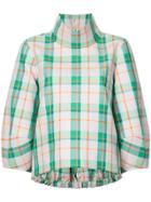 Tibi Hani Funnel Neck Top - Green