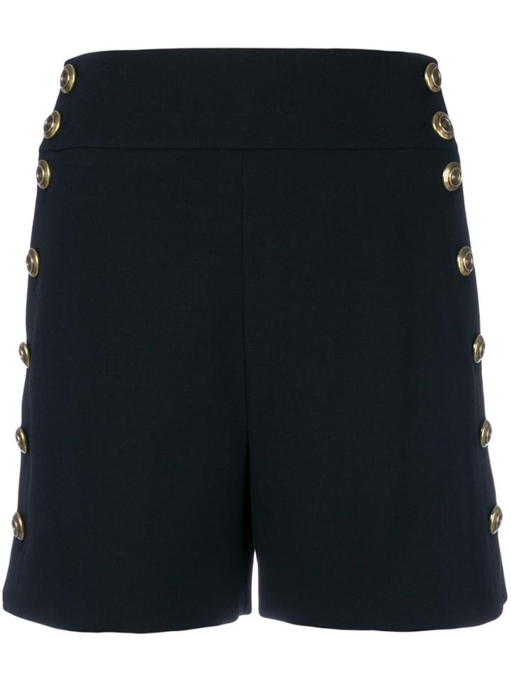 Chloé Button-embellished Fitted Shorts - Black