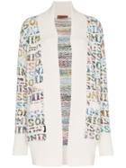 Missoni Logo Intarsia Wool Blend Cardigan - White