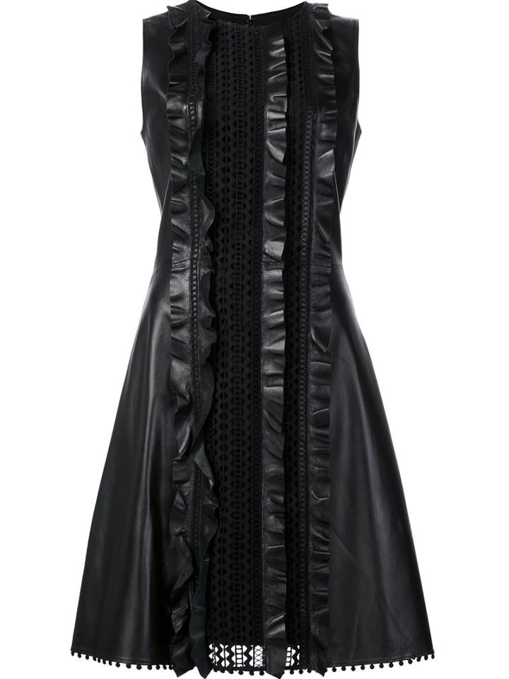 Carolina Herrera Leather And Lace Dress