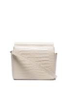 Gu De Ivory Pitch Croc Print Leather Belt Bag - White