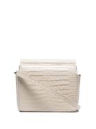 Gu De Ivory Pitch Croc Print Leather Belt Bag - White