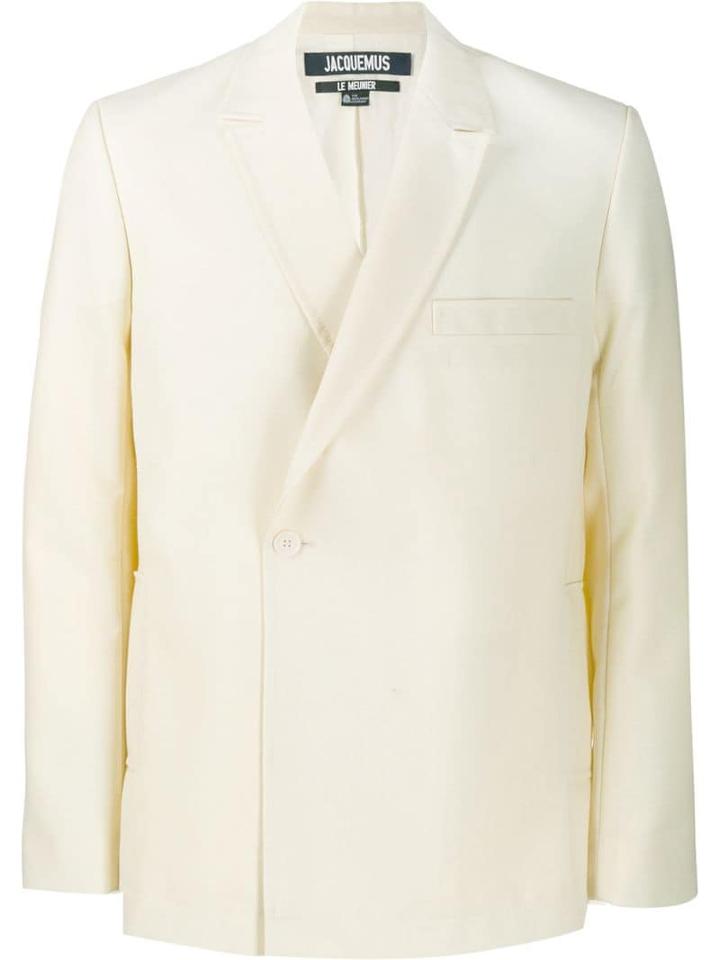 Jacquemus Off-centre Single Button Blazer - White