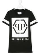 Philipp Plein Junior Teen Logo Print T-shirt - Black