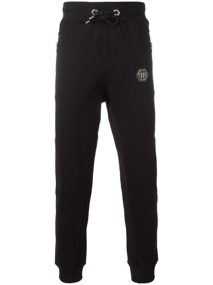 Philipp Plein Term Track Pants, Men's, Size: Medium, Black, Cotton