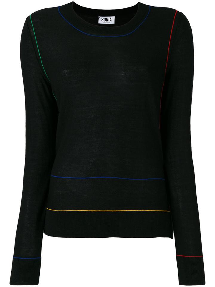 Sonia By Sonia Rykiel Round Neck Jumper, Women's, Size: Small, Black, Wool/acrylic