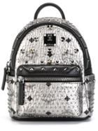 Mcm Stark Small Studded Backpack, Grey, Pvc/leather/metal Other
