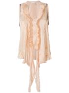 Chloé Ruffle-trimmed Tie Top - Pink & Purple