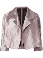 Odeeh Metallic Cropped Jacket, Women's, Size: 42, Pink/purple, Polyester/metallic Fibre