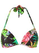 Blue Man Printed Triangle Bikini Top, Women's, Size: G, Black, Lyocell