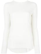 Mm6 Maison Margiela Pleated Back Jumper, Women's, Size: Medium, White, Viscose