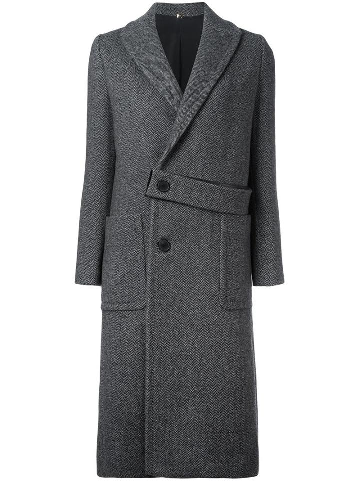 Numerootto Belt Detailing Mid Coat, Women's, Size: 38, Grey, Cashmere/wool