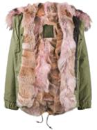 Mr & Mrs Italy - Coyote Fur Lined Parka - Women - Cotton/lamb Skin/polyamide/coyote Fur - L, Green, Cotton/lamb Skin/polyamide/coyote Fur