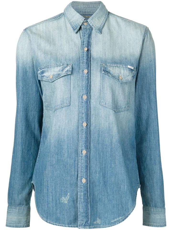 Mother Stone Washed Denim Shirt - Blue