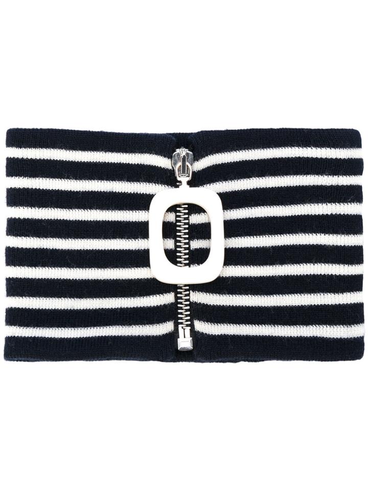 Jw Anderson Striped Mock Turtleneck Collar - Blue