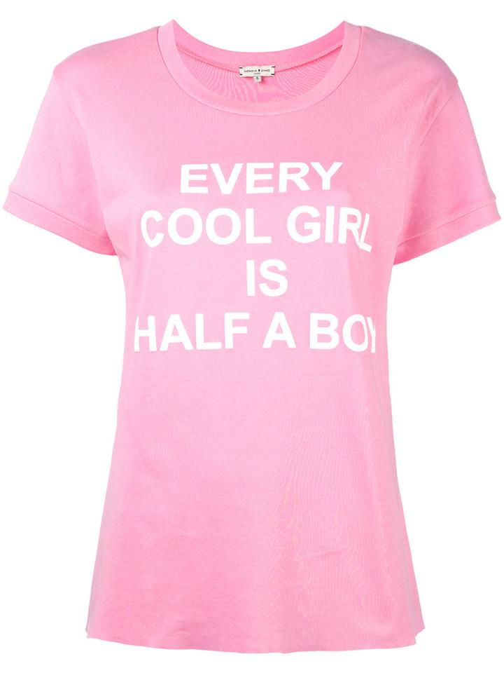 Slogan Print T-shirt - Women - Cotton - Xs, Pink/purple, Cotton, Natasha Zinko