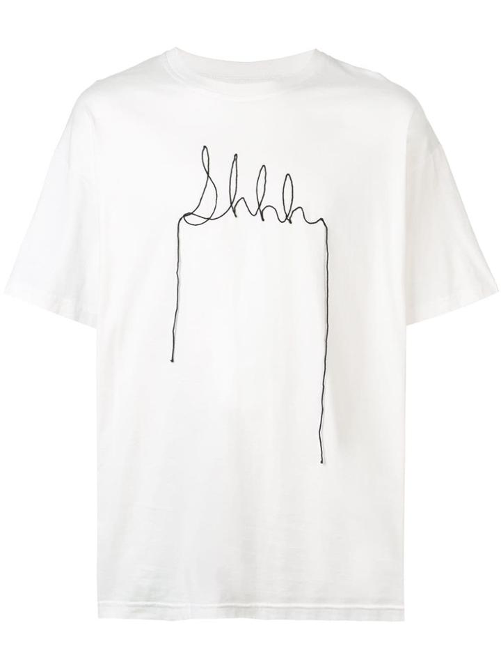 Mostly Heard Rarely Seen Yarn Sketch Shh T-shirt - White