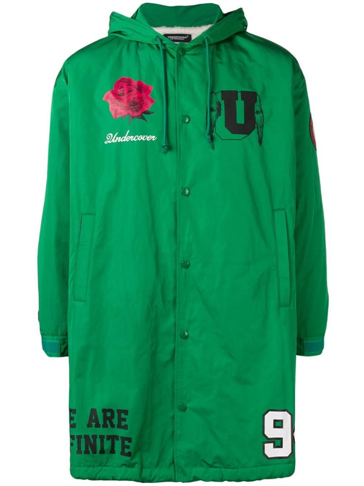Undercover Logo Parka Coat - Green