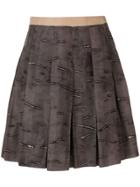 Prada Vintage 2000's Pleated Short Skirt - Brown