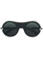 Calvin Klein 205w39nyc Round Frame Logo Sunglasses - Black