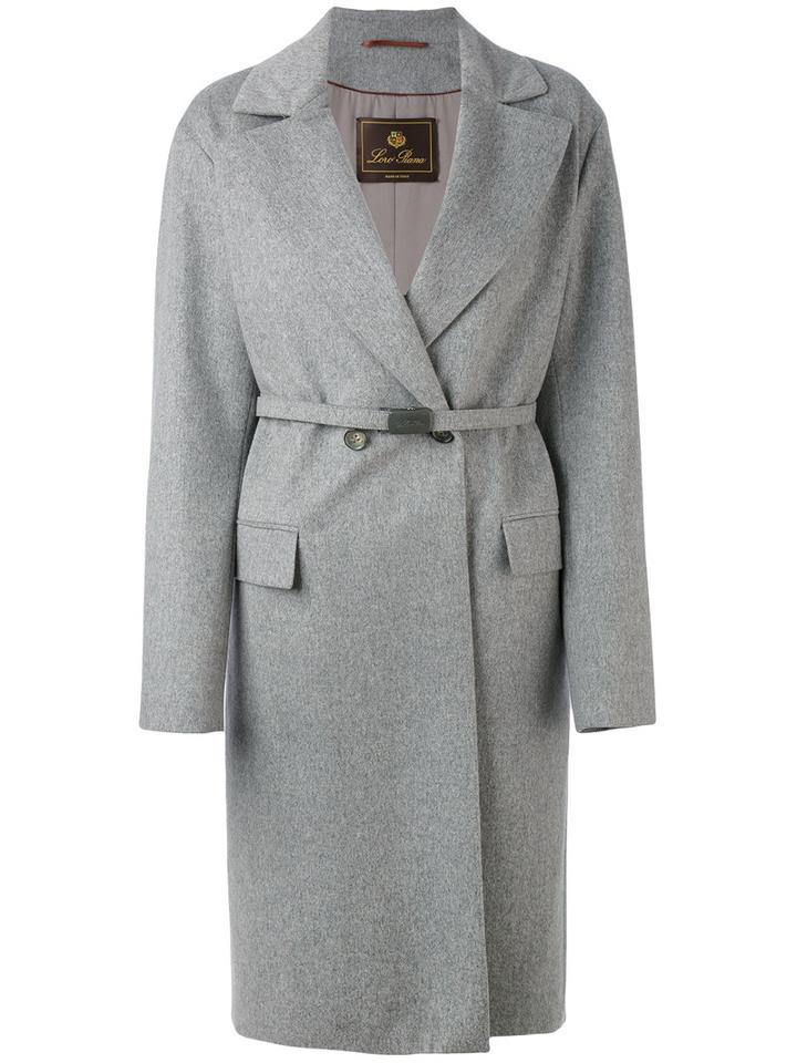 Loro Piana - Leros Coat - Women - Lamb Skin/mink Fur/cashmere - 48, Grey, Lamb Skin/mink Fur/cashmere