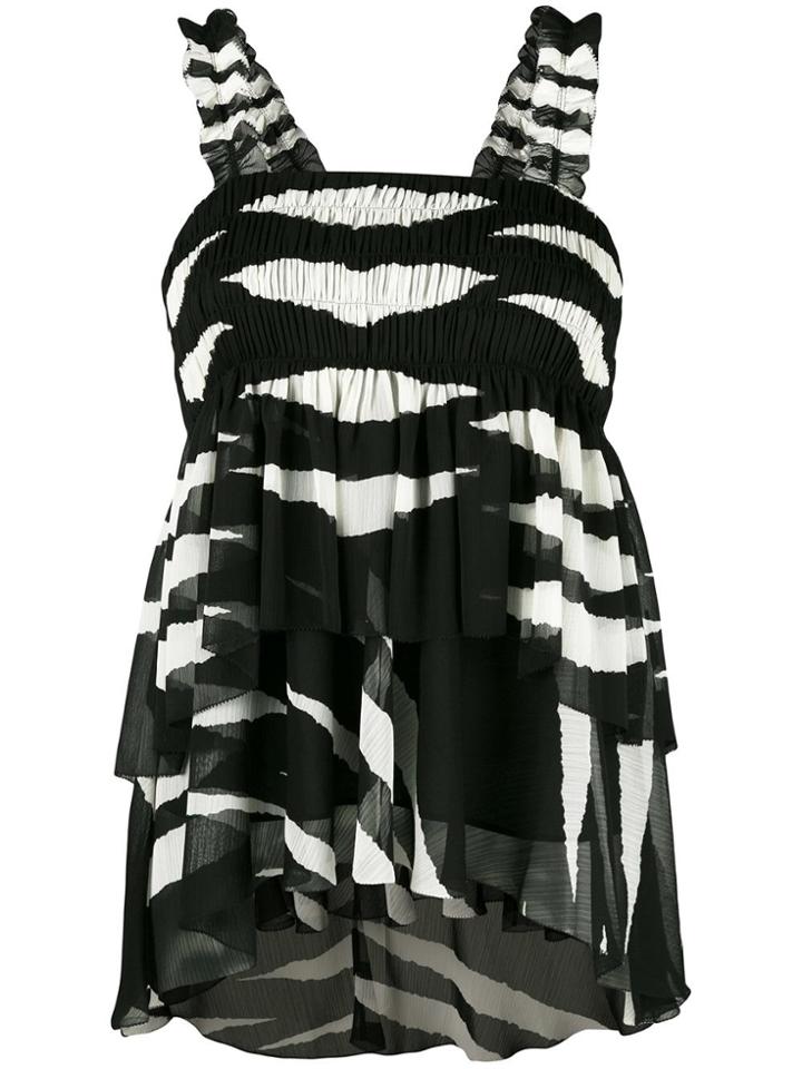 Tory Burch Zebra Print Blouse - Black