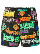 Gucci Metal Logo Print Swim Shorts - Black