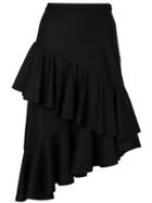 Isa Arfen Ruffled Asymmetric Skirt - Black