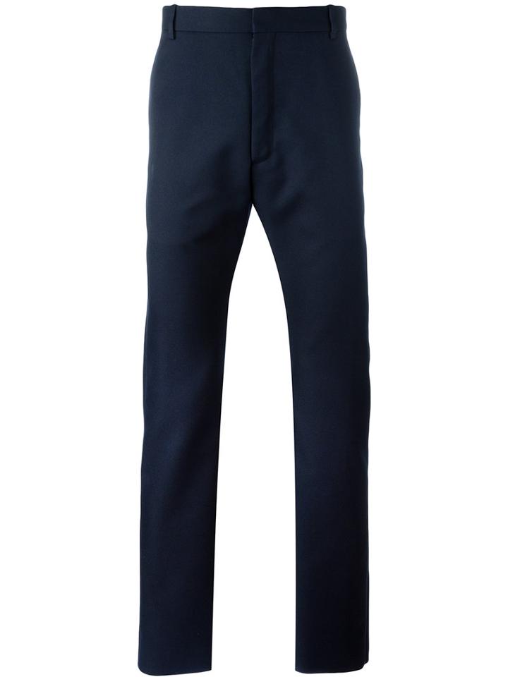 Balenciaga Straight-cut Trousers, Men's, Size: 50, Blue, Cotton/polyester/acetate/cupro