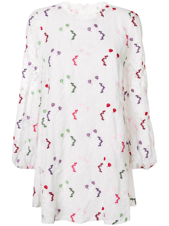 Giamba Macrame Print Dress - White