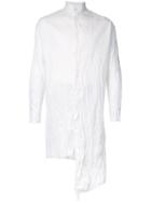 A New Cross Wrinkled Asymmetric Shirt, Men's, Size: Medium, White, Cotton