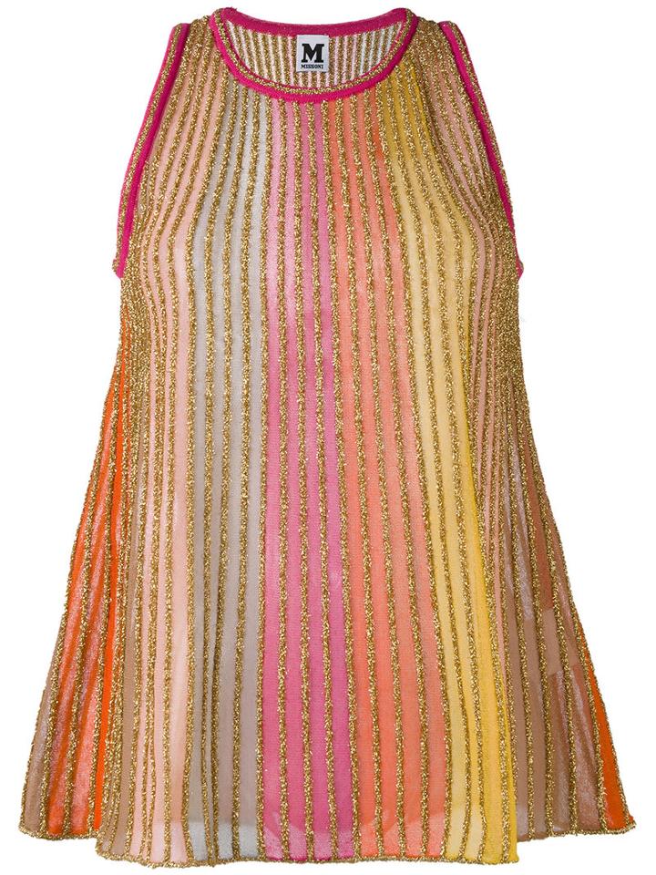 M Missoni - Metallic Knit Top - Women - Cotton/polyamide/polyester - 38, Pink/purple, Cotton/polyamide/polyester