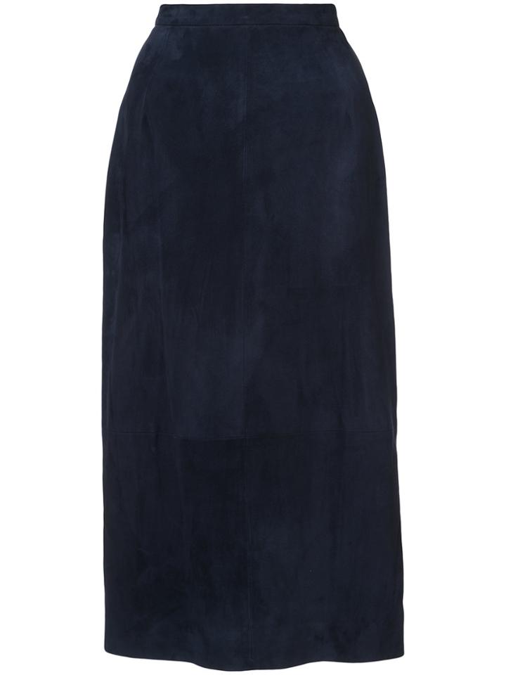 Oscar De La Renta Mid-length Fitted Skirt - Blue