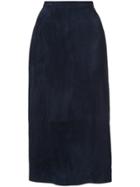 Oscar De La Renta Mid-length Fitted Skirt - Blue