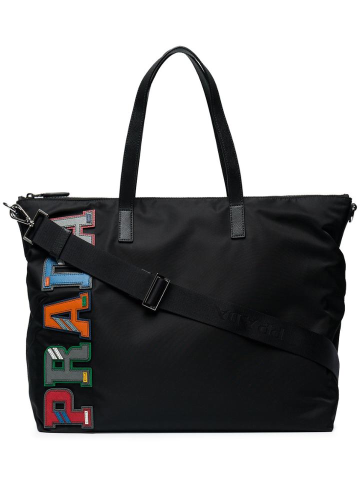 Prada Logo Tote Bag - Black