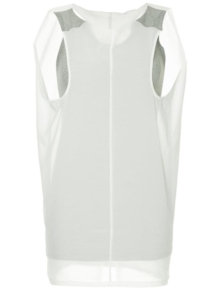 Junya Watanabe Comme Des Garçons Vintage Sheer Layered Top - White