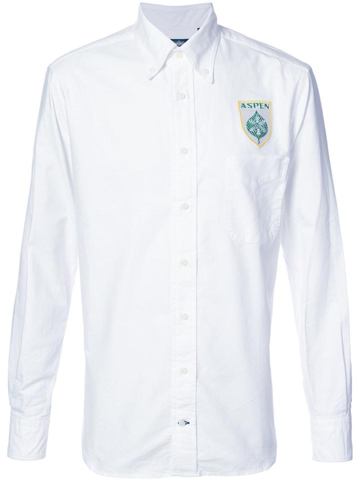 Gitman Vintage - Logo Embroidered Shirt - Men - Cotton - L, White, Cotton