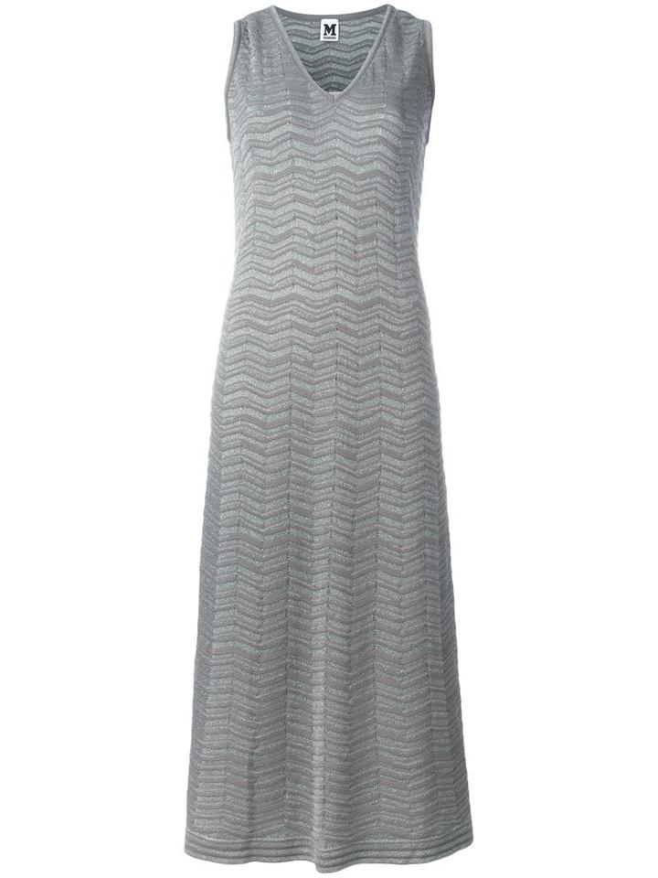 M Missoni Knitted Maxi Dress, Women's, Size: 46, Grey, Polyamide/polyester/viscose/polyester