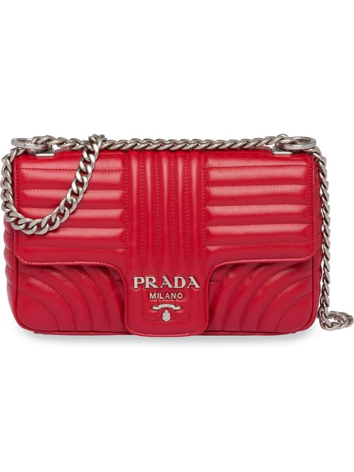 Prada Prada Diagramme Shoulder Bag - Red