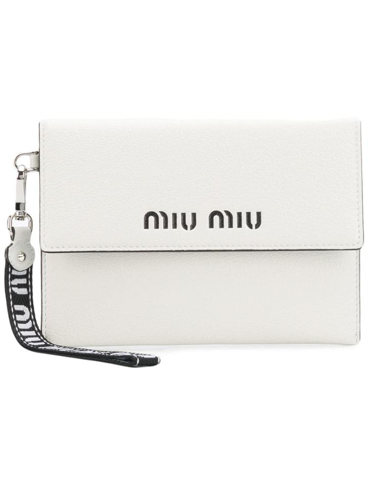 Miu Miu Cut-out Logo Wallet - White
