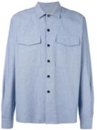Ami Alexandre Mattiussi Camp Collar Overshirt, Men's, Size: 38, Blue, Cotton