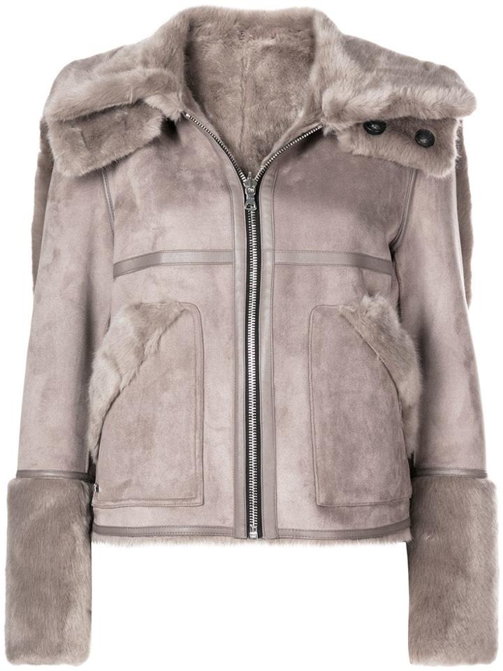 Urbancode Faux Shearling Reversible Jacket - Nude & Neutrals