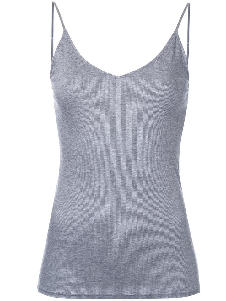 H Beauty & Youth. Spaghetti Straps Blouse, Women's, Grey, Cotton/lyocell