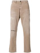 Low Brand Distressed Cropped Trousers - Nude & Neutrals